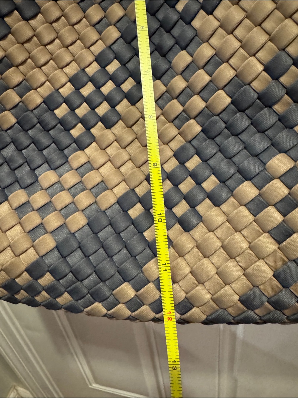 Naghedi St. Barths Dune Large Plaid Tote Handwoven Neoprene w Zip Pouch $350.00 - Picture 8 of 13